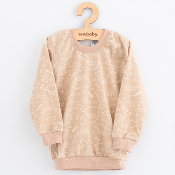 Dětské bavlněné pyžamko New Baby beige dino, Béžová 128/134