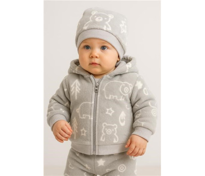 Kojenecká Wellsoft zimní čepička New Baby Winter times, Šedá 80/86