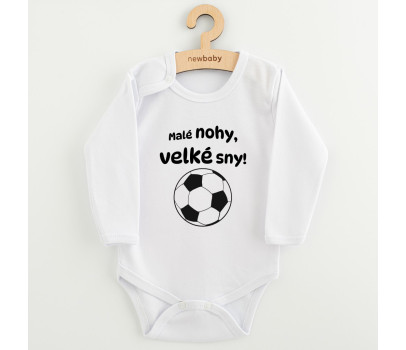 Dětské body s potiskem New Baby Malé nohy, velké sny!, Bílá 68 (4-6m)