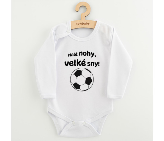 Dětské body s potiskem New Baby Malé nohy, velké sny!, Bílá 74 (6-9m)