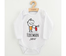 Dětské body s potiskem New Baby FIREMAN "se jménem dítěte", Bílá 68 (4-6m)