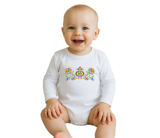 Dětské body s potiskem New Baby Lidový vzor, Multicolor 68 (4-6m)