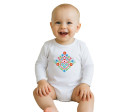 Dětské body s potiskem New Baby Lidový vzor ptáčci, Multicolor 62 (3-6m)