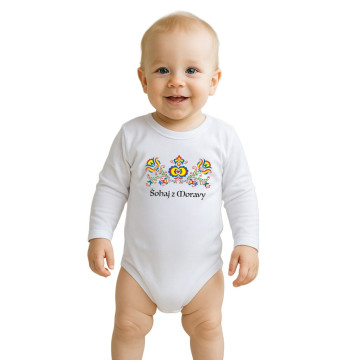 Dětské body s potiskem New Baby Lidový vzor Šohaj z Moravy, Multicolor 80 (9-12m)