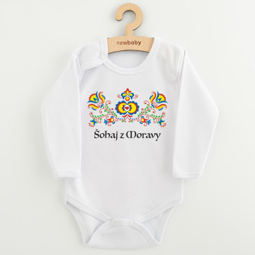 Dětské body s potiskem New Baby Lidový vzor Šohaj z Moravy, Multicolor 80 (9-12m)