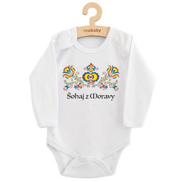 Dětské body s potiskem New Baby Lidový vzor Šohaj z Moravy, Multicolor 80 (9-12m)