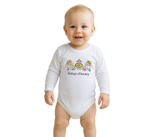 Dětské body s potiskem New Baby Lidový vzor Šohaj z Moravy, Multicolor 86 (12-18m)