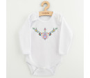 Dětské body s potiskem New Baby Lidový vzor květiny, Multicolor 56 (0-3m)