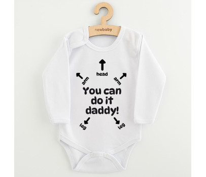 Dětské body s potiskem New Baby You can do it daddy!, Bílá 56 (0-3m)