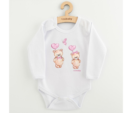 Dětské body s potiskem New Baby Love Bears, Bílá 62 (3-6m)