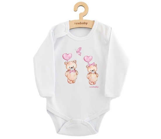 Dětské body s potiskem New Baby Love Bears, Bílá 74 (6-9m)