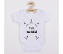 Dětské body s potiskem New Baby Tati, to dáš! - krátký rukáv, Bílá 68 (4-6m)