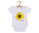 Dětské body s potiskem New Baby Slunečnice - krátký rukáv, Bílá 68 (4-6m)
