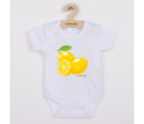 Dětské body s potiskem New Baby Lemon - krátký rukáv, Bílá 56 (0-3m)