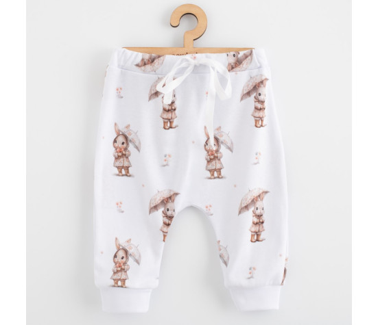 Dětské bavlněné kalhoty Jogger New Baby For Babies bunny, Hnědá 56 (0-3m)