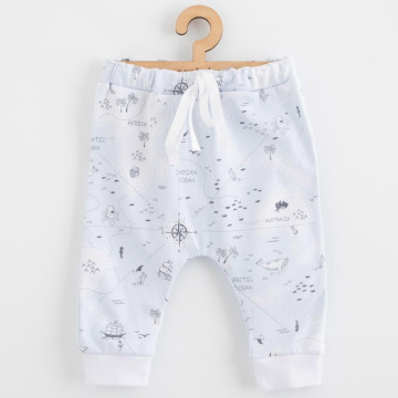 Dětské bavlněné kalhoty Jogger New Baby For Babies ocean, Modrá 86 (12-18m)
