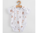 Kojenecké body s krátkým rukávem New Baby For Babies safari, Hnědá 86 (12-18m)
