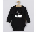 Dětské body s potiskem New Baby Být hodný....., Černá 68 (4-6m)