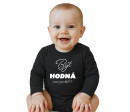 Dětské body s potiskem New Baby Být hodná....., Černá 68 (4-6m)