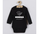 Dětské body s potiskem New Baby Být hodná....., Černá 68 (4-6m)