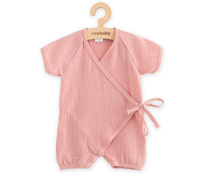Kojenecký letní mušelínový overal New Baby pink, Růžová 56 (0-3m)