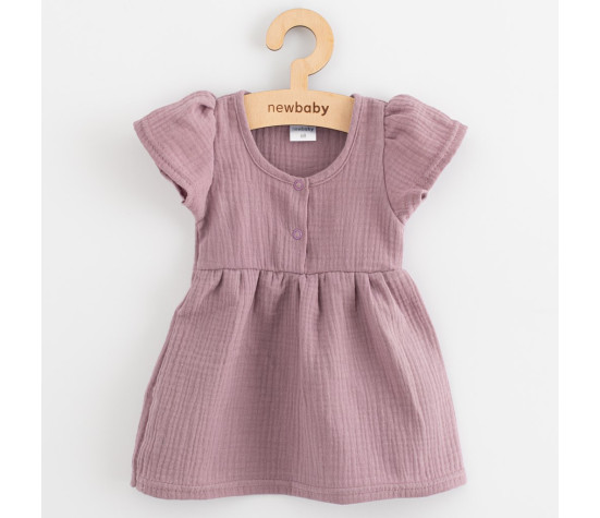 Kojenecké mušelínové šaty New Baby lavender, Fialová 74 (6-9m)