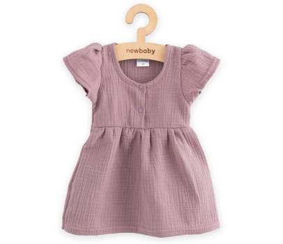 Kojenecké mušelínové šaty New Baby lavender, Fialová 74 (6-9m)