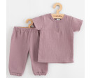 Kojenecká mušelínová souprava tričko a kalhoty New Baby lavender, Fialová 74 (6-9m)