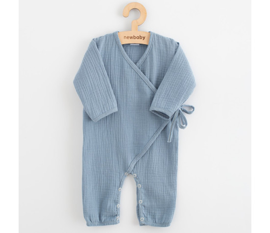 Kojenecký mušelínový overal New Baby blue, Modrá 74 (6-9m)
