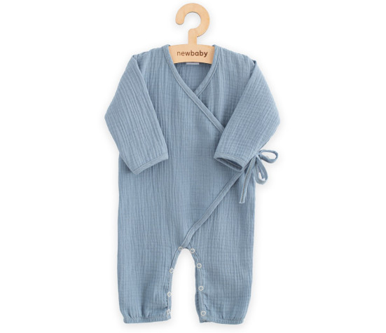 Kojenecký mušelínový overal New Baby blue, Modrá 74 (6-9m)