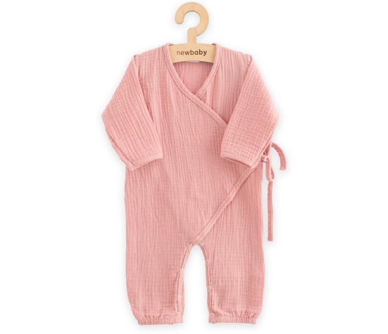 Kojenecký mušelínový overal New Baby pink, Růžová 80 (9-12m)