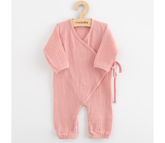 Kojenecký mušelínový overal New Baby pink, Růžová 86 (12-18m)