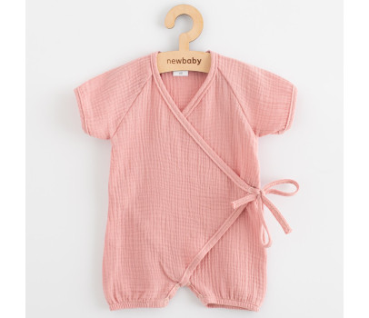 Kojenecký letní mušelínový overal New Baby pink, Růžová 68 (4-6m)