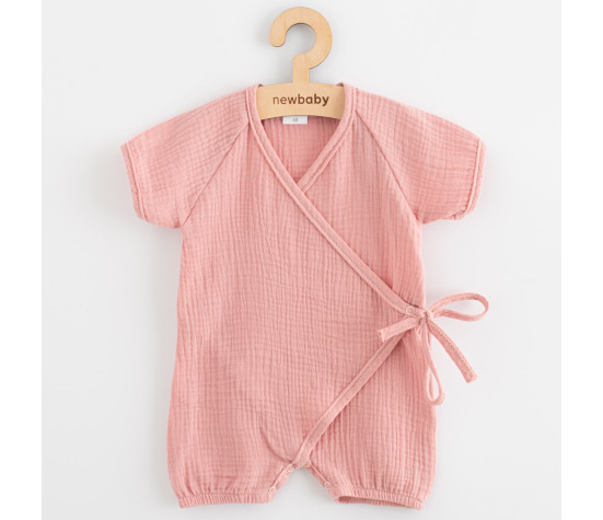 Kojenecký letní mušelínový overal New Baby pink, Růžová 68 (4-6m)