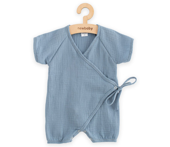 Kojenecký letní mušelínový overal New Baby blue, Modrá 74 (6-9m)