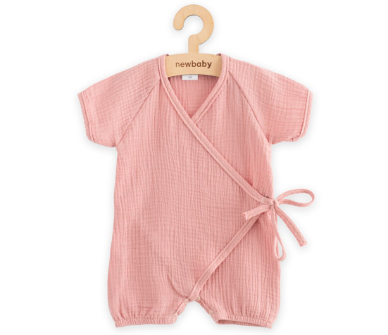 Kojenecký letní mušelínový overal New Baby pink, Růžová 80 (9-12m)