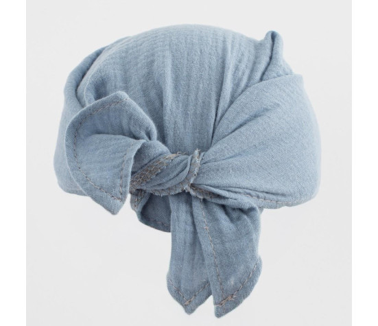 Dětský letní mušelínový šátek s kšiltem New Baby blue, Modrá 68/74