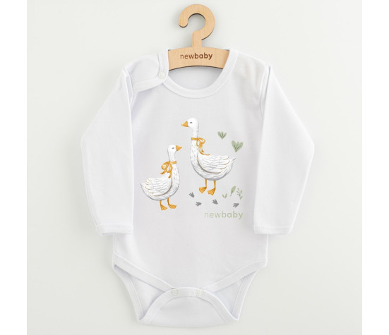 Dětské body s potiskem New Baby Husičky, Bílá 62 (3-6m)