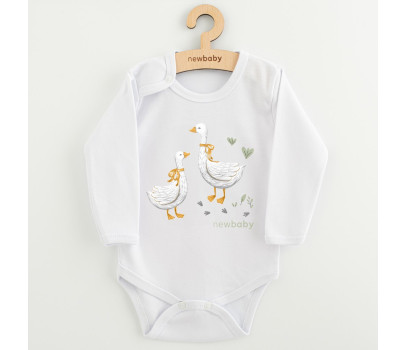 Dětské body s potiskem New Baby Husičky, Bílá 86 (12-18m)