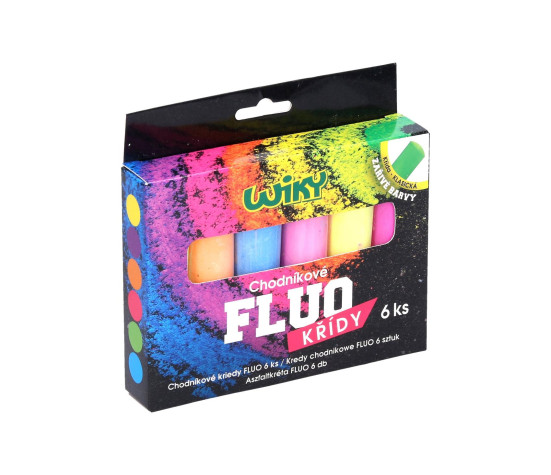 Křídy barevné chodníkové fluo 6ks v krabičce 14x13,5cm