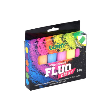 Křídy barevné chodníkové fluo 6ks v krabičce 14x13,5cm