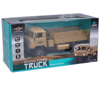 Auto RC vojenské nákladní plast 24cm 27MHz na dálk.ovl. na baterie se světlem v krab. 32x16x14cm