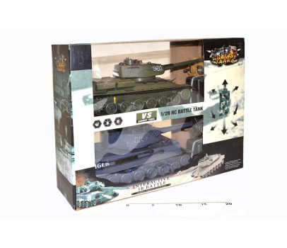 Tank RC 2ks 36cm+dobíjecí pack tanková bitva 27MHZ a 40MHz se zvukem se světlem v krabici