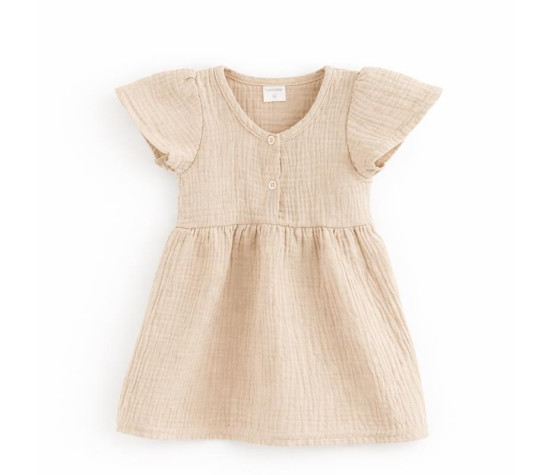 Kojenecké mušelínové šaty New Baby beige, Béžová 86 (12-18m)