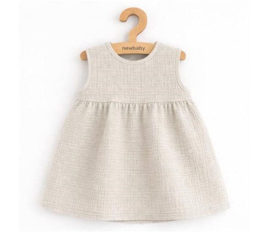 Kojenecké mušelínové šaty New Baby Ella linen, Dle obrázku 56 (0-3m)