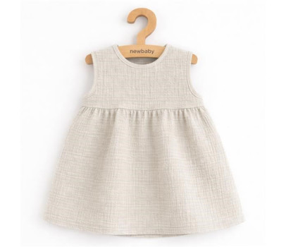 Kojenecké mušelínové šaty New Baby Ella linen, Dle obrázku 80 (9-12m)