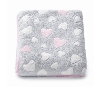 Dětská deka New Baby 80x90 heart pink, Růžová