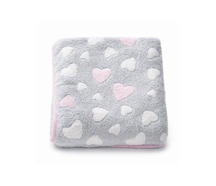 Dětská deka New Baby 80x90 heart pink, Růžová
