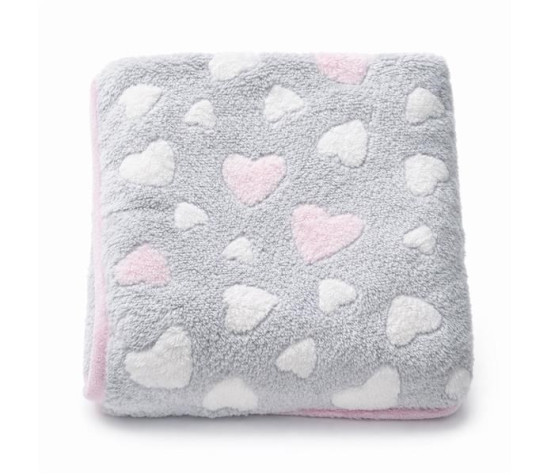 Dětská deka New Baby 80x90 heart pink, Růžová