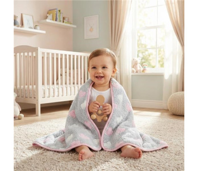 Dětská deka New Baby 80x90 heart pink, Růžová